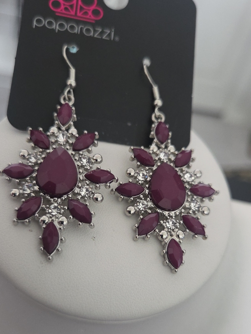 Paparazzi Purple Bling Earrings NWT